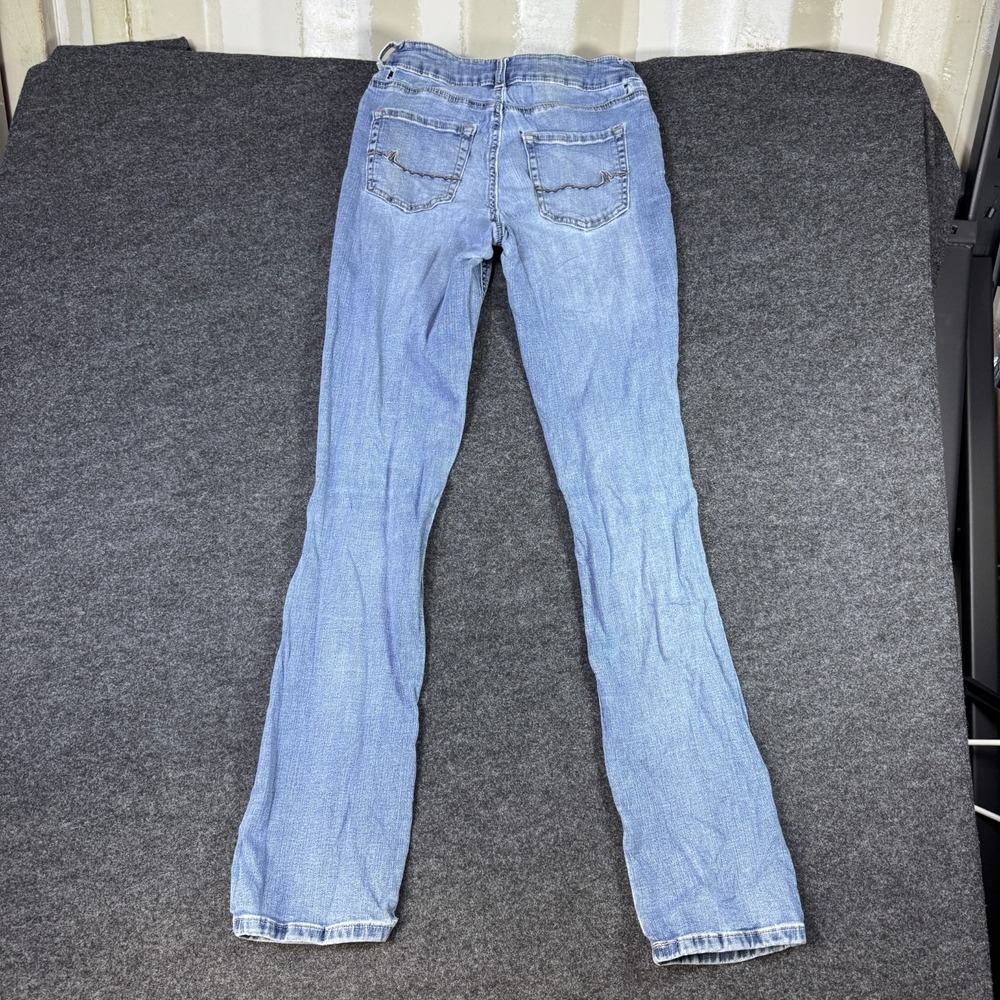 Maurices Jeans Womens 0 Long Blue Denim Cotton Stretch Mid Rise Medium Wash